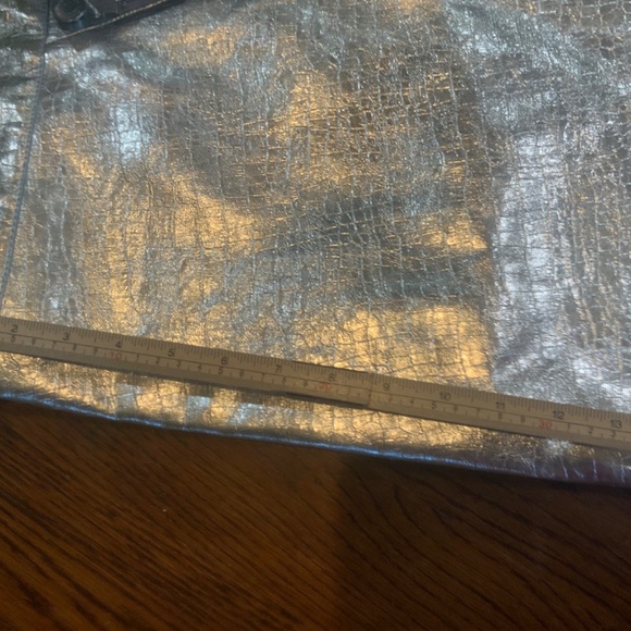 NWT Ronny Kobo silver metallic assymentrical mini skirt - Picture 6 of 14